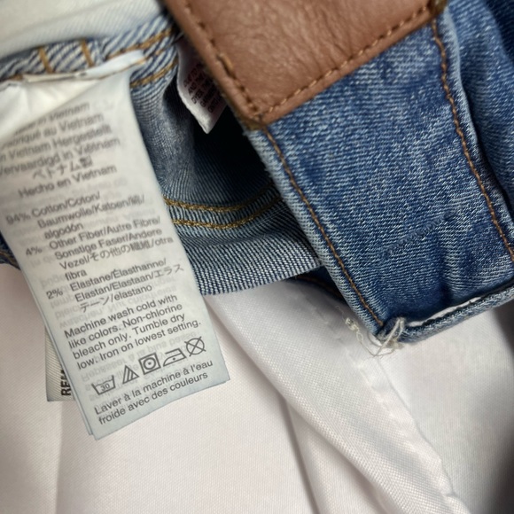 Madewell 10" High Rise Skinny Jeans Button Fly Raw Hem Mid Wash Denim Jean 26 - Picture 7 of 9